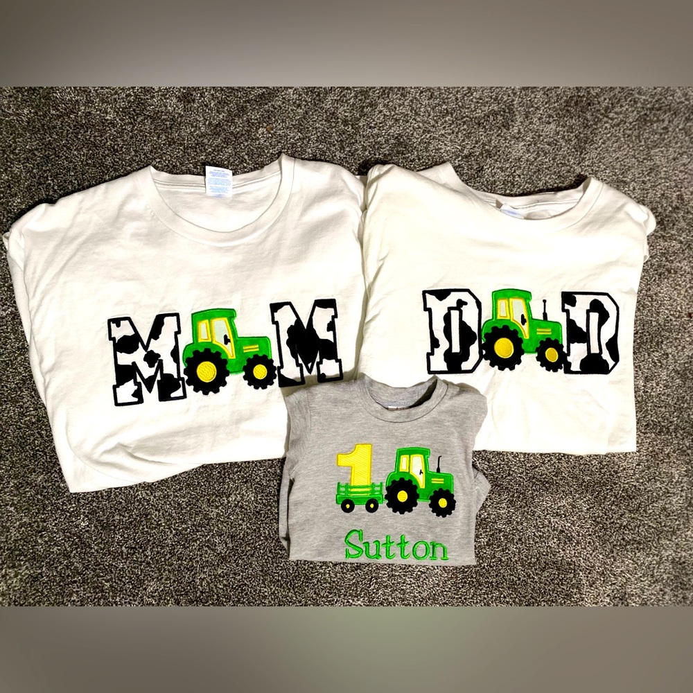 Matching Tractor Family Birthday Shirts